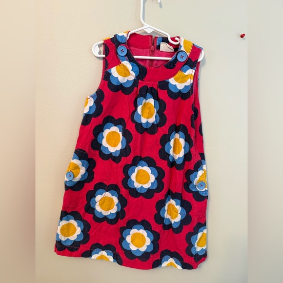 Mini Boden Floral Jumper Dress - Red, Blue, Yellow - Picture 1 of 3